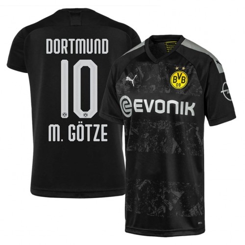 Borussia Dortmund Fodboldtrøjer M. Gotze 10 Udebanesæt 2019/20 Kort ærmer Borussia Dortmund Fodboldtrøjer M. Gotze 10 Udebanesæt 2019/20 Kort ærmer